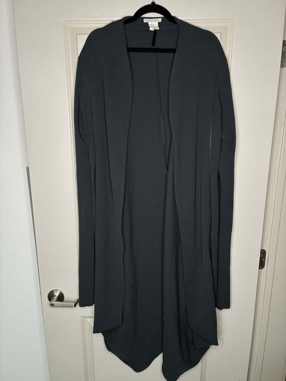 Sarah Pacini Wool Blend Dark Heather Gray Long Cardigan Sweater Size 3 US Large